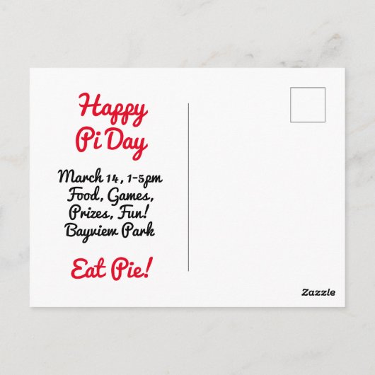 PI Day Sociaal Briefkaart (Achterkant)