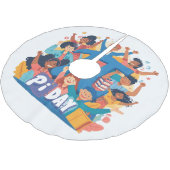 Pi Day Squad Celebration Design Kerstboom Rok (Gekanteld)