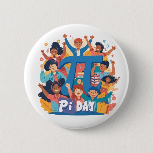 Pi Day Squad Celebration Design Ronde Button 5,7 Cm (Voorkant)