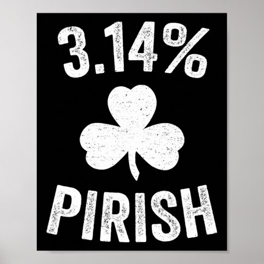 Pi Day St. Patrick's 3.14 Irish Funny Pirish Wisku Poster (Voorkant)