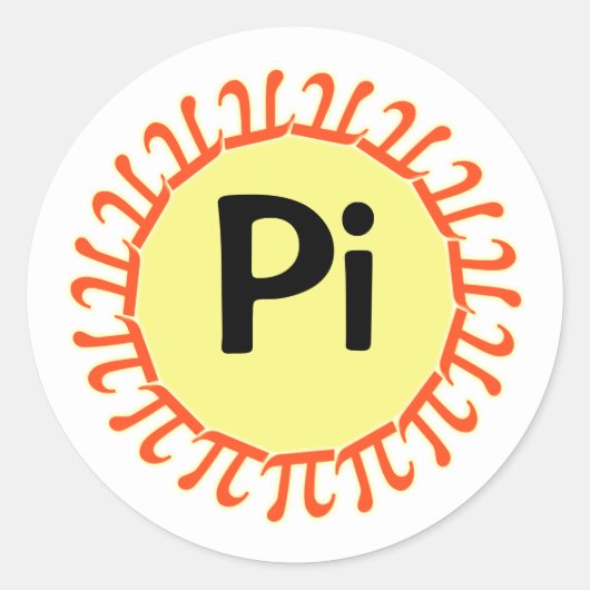 Pi Day Sun Ronde Sticker (Voorkant)
