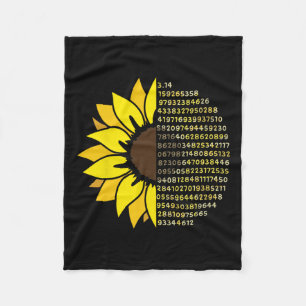 Pi Day Sunflower 3.14 Pi Number Symbool Wiskunde S Fleece Deken