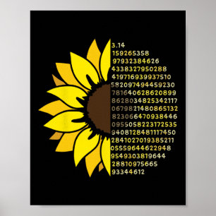 Pi Day Sunflower 3.14 Pi Number Symbool Wiskunde S Poster