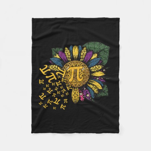 Pi Day Sunflower 3 Fleece Deken (Voorkant)
