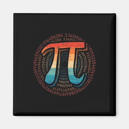 Pi Day Symbool Retro Pi 3.14 Nummer Funny M Magneet (Voorkant)