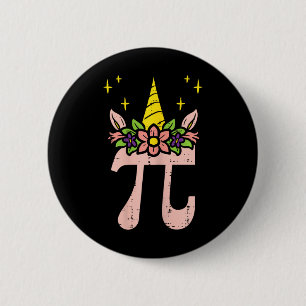 Pi Day Symbool Unicorn Head Cute 314 Wiskunde Pun Ronde Button 5,7 Cm