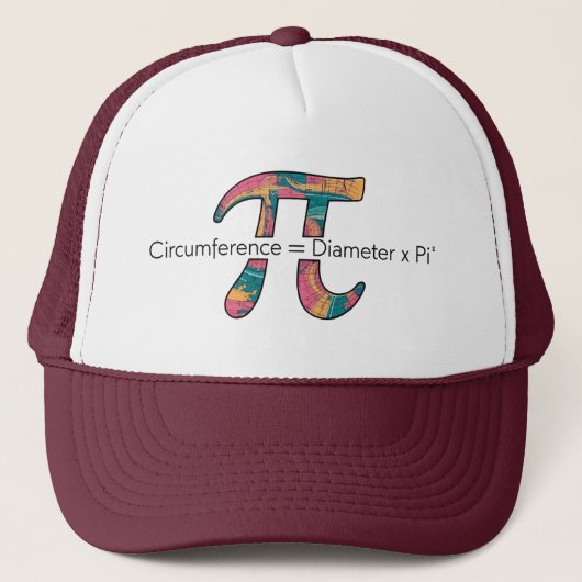Pi Day Trucker Hat – Kleurrijk Mathematisch Ontwer Trucker Pet (Voorkant)