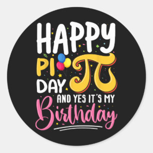 Pi Day Verjaardag Wiskunde Lover Happy Pi Day Ja H Ronde Sticker