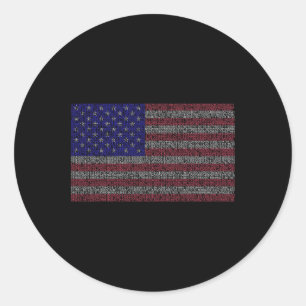 Pi Day Vlag van de Verenigde Staten Wiskunden 3.14 Ronde Sticker