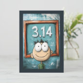 Pi Day Whimsy Big-Eyed Cartoon Character Kaart (Staand voorkant)