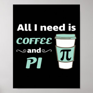 Pi Day Wiskunde Koffie Lover Geometry Calculus Tri Poster