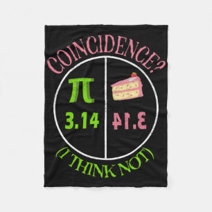 Pi Day Wiskunde Lover 3.14 Pie Toeval Ik denk van Fleece Deken