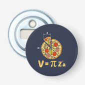 Pi Day Wiskunde Nerd Pizza Formule Button Flesopener (Voorkant)