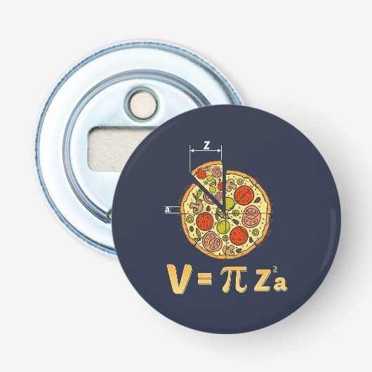 Pi Day Wiskunde Nerd Pizza Formule Button Flesopener (Voorkant)