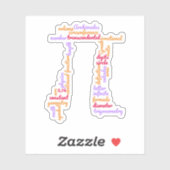 Pi Day Wiskunde Word Cloud Sticker (Vel)