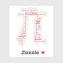 Pi Day Wiskunde Word Cloud Sticker