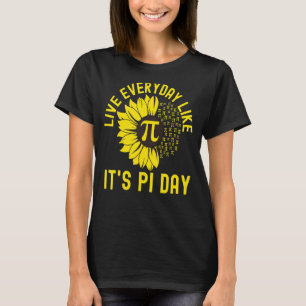 Pi Day Wiskunde Zonnebloem leeft elke dag als zijn T-shirt