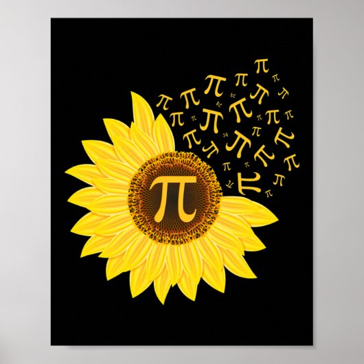 Pi Day Zonnebloem - 3.14 - Wiskunde Docent - Pi Nu Poster (Voorkant)
