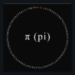 Pi, de irrationele wiskundige constante foto afdruk<br><div class="desc">Dit zwart-wit kunstwerk, digitaal ontworpen, wordt uitgebracht ter herdenking van Pi Day, die elk jaar op 14 maart wordt geobserveerd. De datum 3.14 komt overeen met de afgeronde waarde van π (pi), een bekende wiskundige constante. Het ontwerp toont de waarde van de Pi-constante tot op de eerste 100 decimalen in...</div>
