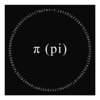 Pi, de irrationele wiskundige constante foto afdruk