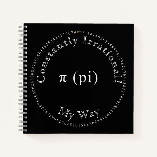 Pi, de irrationele wiskundige constante, grappig notitieboek (Voorkant)