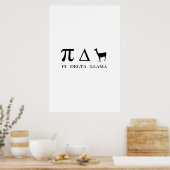 Pi Delta Llama wiskundige symbolen Poster (Keuken)