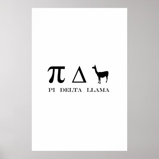 Pi Delta Llama wiskundige symbolen Poster (Voorkant)