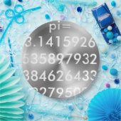 pi Digits pi= 3.14159 pi Day Shiny Metallic Silver Papieren Bordje (Feest)