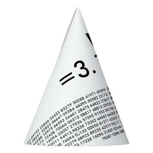 pi Digits Wiskunde Love pi= 3,14159 pi Day Black w Feesthoedjes (Links)