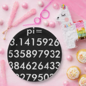 pi Digits Wiskunde Love pi= 3,14159 pi Day Black w Papieren Bordje (Feest)