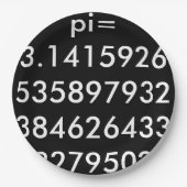 pi Digits Wiskunde Love pi= 3,14159 pi Day Black w Papieren Bordje (Voorkant)