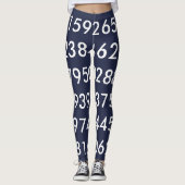 pi Digits Wiskunde Love pi= 3.14159 pi Day Blue Leggings (Voorkant)