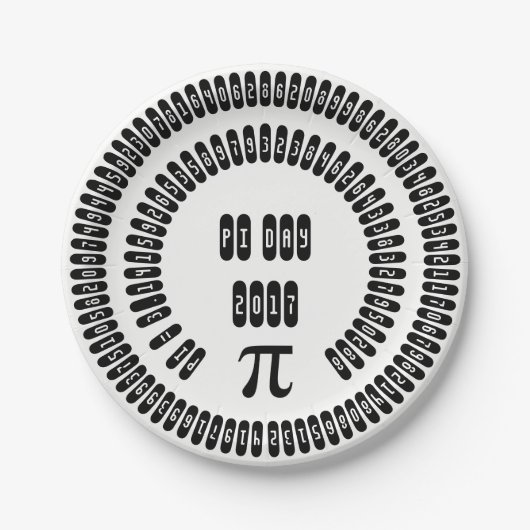 pi Digits Wiskunde pi= 3,14159 pi Dag 2017 zwart w Papieren Bordje (Voorkant)