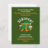 PI EN BEER ST PATRICKS DAG Uitnodiging Briefkaart (Voorkant / Achterkant)