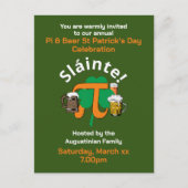 PI EN BEER ST PATRICKS DAG Uitnodiging Briefkaart (Voorkant)