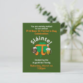 PI EN BEER ST PATRICKS DAG Uitnodiging Briefkaart (Staand voorkant)