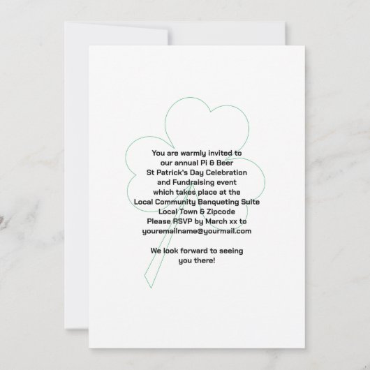 PI EN BIER ST PATRICKS DAG uitnodiging (Achterkant)