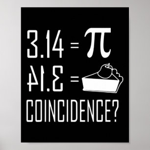 Pi Equals Pie 3.14 Equals Pie Coincidentie Poster