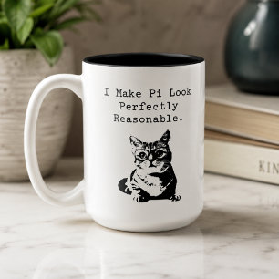 Pi er redelijk uit laten zien Wiskunde Humor Cadea Tweekleurige Koffiemok