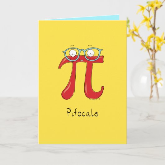 Pi Focals - het Symbool van Pi met het Wenskaart Kaart (Gele Bloem)