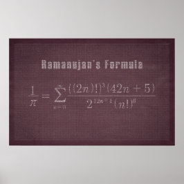 Pi-formule van Ramanujan - Wiskunde Poster
