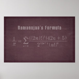 Pi-formule van Ramanujan - Wiskunde Poster