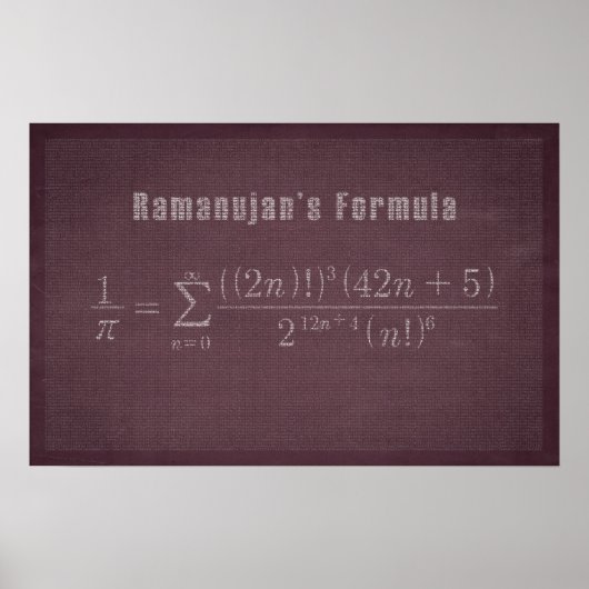 Pi-formule van Ramanujan - Wiskunde Poster (Voorkant)