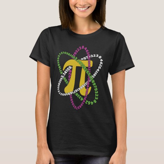 Pi Galaxy Orbit Wiskunde Holiday Mathematics Pi Da T-shirt (Voorkant)