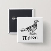 PI-geon Vierkante Button 5,1 Cm (Voorkant /achterkant)
