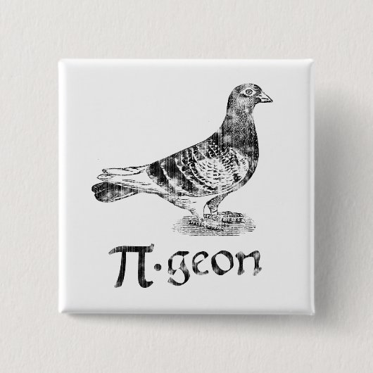 PI-geon Vierkante Button 5,1 Cm (Voorkant)