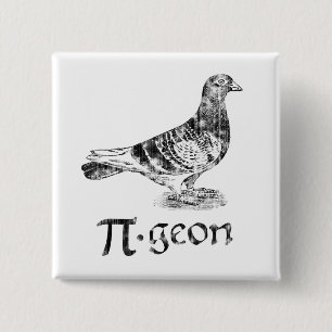 PI-geon Vierkante Button 5,1 Cm