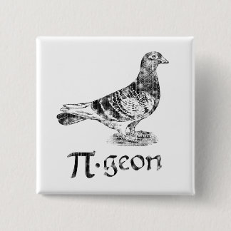 PI-geon Vierkante Button 5,1 Cm