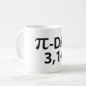 Pi-getal als pi-dag koffiemok (Voorkant links)