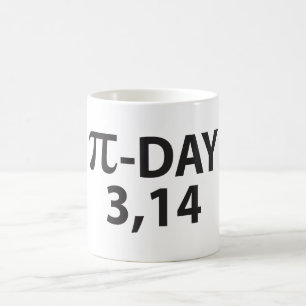 Pi-getal als pi-dag koffiemok